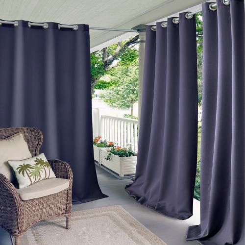 Elrene Home Fashions 84-in Outdoor Blue Light Filtering Grommet Single Curtain Panel