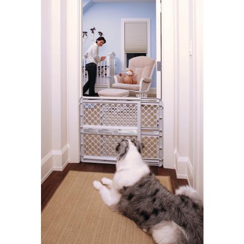 Toddleroo by North States 42-in x 26-in Pressure/Hardware Mounted Light Gray Plastic Safety Gate