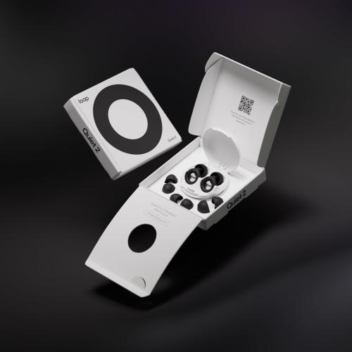 Loop Quiet 2 Earplugs for Sleep Focus Travel and Commutes - Black