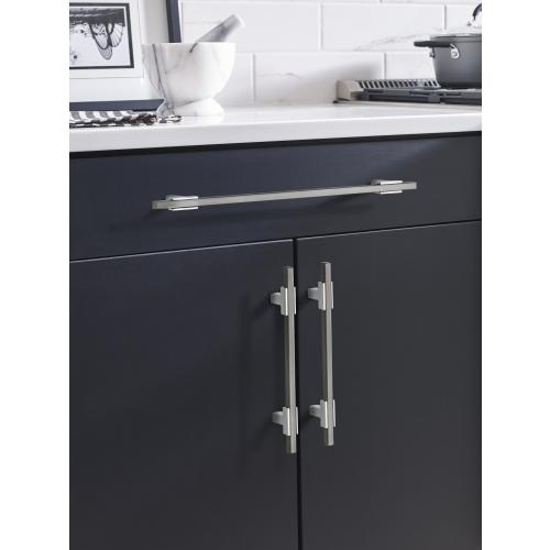 Amerock Urbanite 10-1/16-in (256mm) Center to Center Polished Chrome/Black Chrome Rectangular Bar Drawer Pull