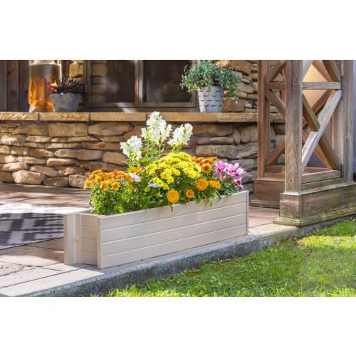New Age Garden Rectangle 7.3-in W Medium Off-white Mixed/Composite Outdoor Window box with Drainage Holes