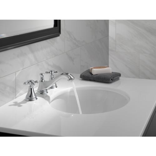 Delta Cassidy Chrome Widespread WaterSense Bathroom Sink Faucet with Drain