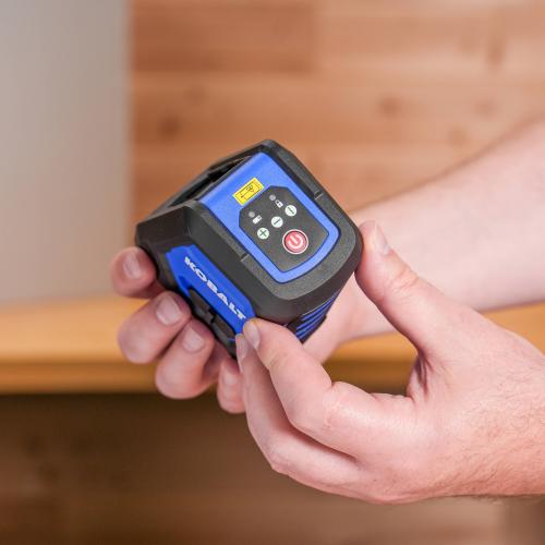 Kobalt 100-ft Self-Leveling Indoor/Outdoor Cross Beam Cross-line Laser Level (Accessories Included)