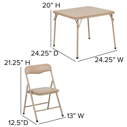 Flash Furniture 24-in x 24-in 3-Piece Indoor Powder-coated Steel Folding Table and Chair Set