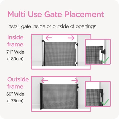 Perma Child Safety Ex Wide 71-in x 33-in Hardware Mounted White Plastic Safety Gate