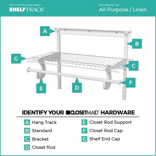 ClosetMaid ShelfTrack 7-ft to 10-ft x 12-in White Wire Closet Kit - no test