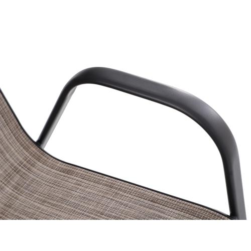 Style Selections Pelham Bay Woven Stackable Black Metal Frame Stationary Dining Chair with Tan Sling Seat