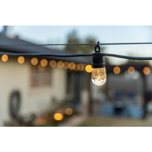 Enbrighten 40-ft Plug-in Black Indoor/Outdoor String Light with 20 Color Changing-Light LED Edison Bulbs