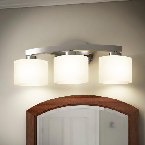 allen   roth Merington 21.5-in 3-Light Brushed Nickel Transitional Vanity Light (no test)