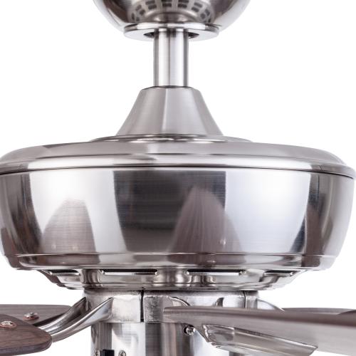 Harbor Breeze Notus 52-in Brushed Nickel with Driftwood/Sienna Blades LED Indoor Ceiling Fan with Light (5-Blade)