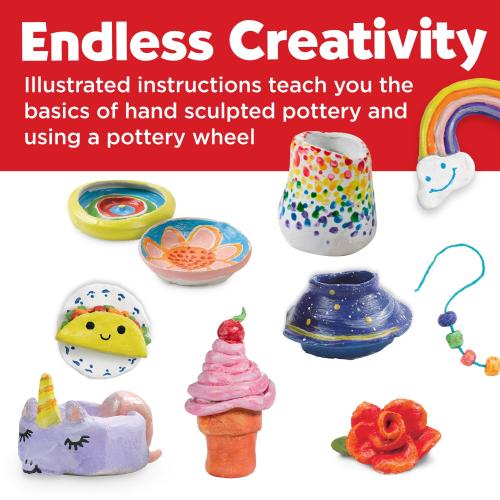 Faber-Castell Do Art Pottery Studio - Complete Clay Sculpting Kit with Air-dry Clay, Tools, Paints, and Instructions