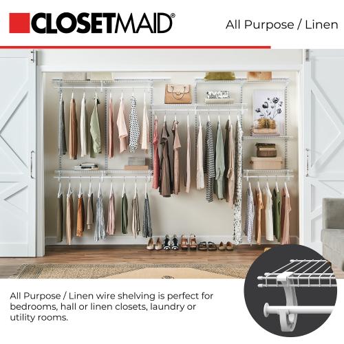 ClosetMaid ShelfTrack 7-ft to 10-ft x 12-in White Wire Closet Kit - no test