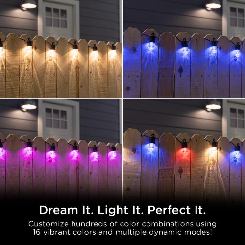 Enbrighten 40-ft Plug-in Black Indoor/Outdoor String Light with 20 Color Changing-Light LED Edison Bulbs