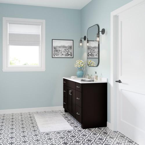 Project Source Cultured Marble Vanity Tops 49-in x 22-in White Cultured Marble Integral Single Sink 3-Hole Bathroom Vanity Top