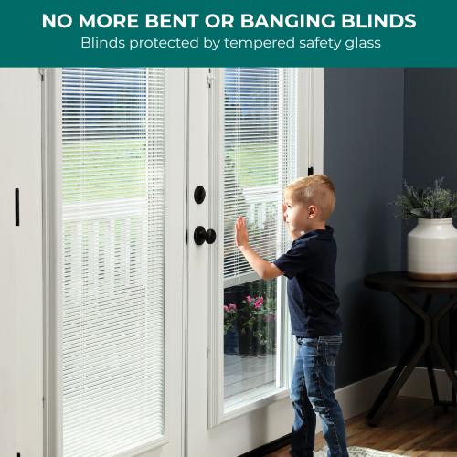ODL Add on blind 0.59-in Slat Width 20-in x 64-in Cordless White Aluminum Light Filtering Mini-blinds
