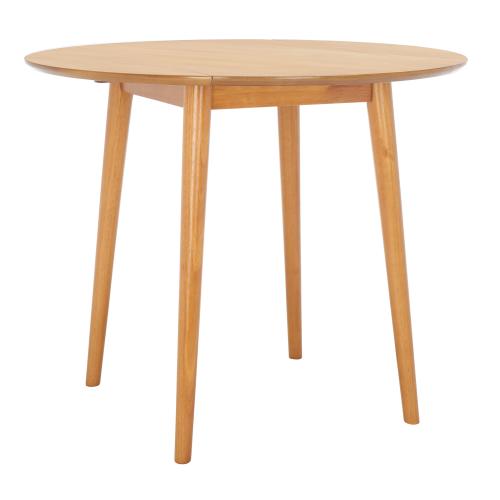 Safavieh Dining Table Light Oak Round Transitional Drop Leaf Dining Table, Wood Veneer with Veneer Wood Base 35-in L x 29.13-in H (NO TEST)