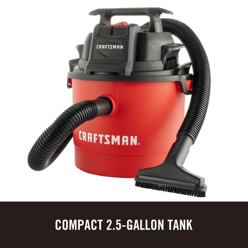 CRAFTSMAN 2.5-Gallon 2 HP Corded Wet/Dry Shop Vacuum with Accessories Included