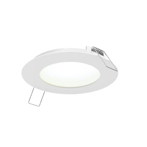 DALS Lighting White 4-in 770-Lumen Switchable White Round Dimmable LED Canless Wet Rated Recessed Downlight