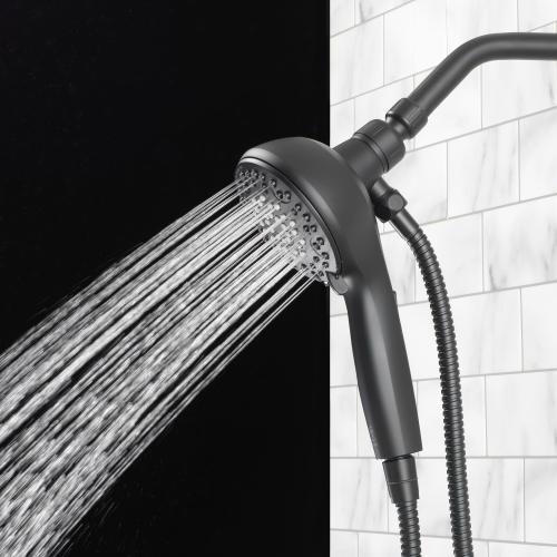 allen   roth Galway 6-Settings Matte Black 5-in Round Handheld Shower Head 1.8 GPM