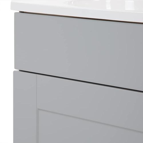 Project Source 18-in Gray Single Sink Bathroom Vanity with White Cultured Marble Top