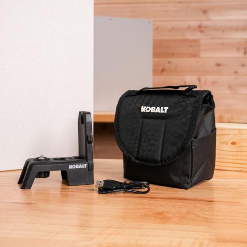 Kobalt 100-ft Self-Leveling Indoor/Outdoor Cross Beam Cross-line Laser Level (Accessories Included)
