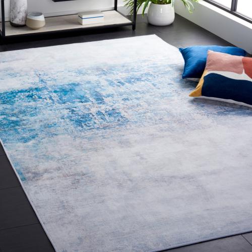 Safavieh Tacoma 9 x 12 (ft) Loomed Polyester Gray/Blue Rectangular Indoor Abstract Machine washable Area rug