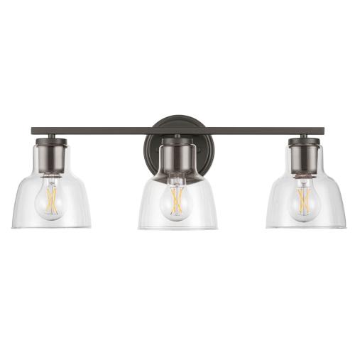 allen   roth Irvine 23-in 3-Light Matte Bronze Transitional Vanity Light