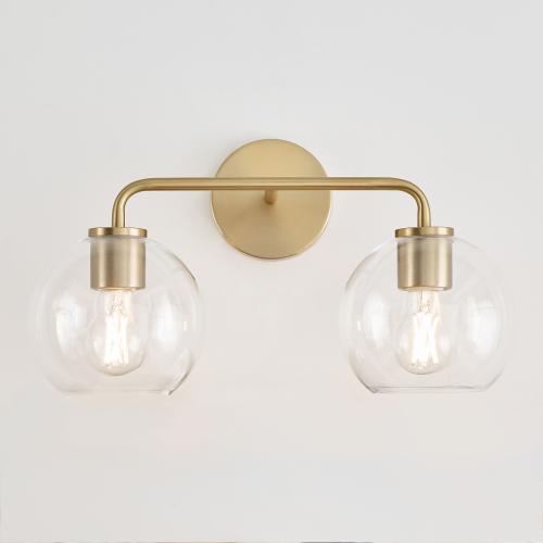 Generation Lighting Orley 17.5-in 2-Light Satin Brass Transitional Vanity Light