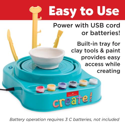 Faber-Castell Do Art Pottery Studio - Complete Clay Sculpting Kit with Air-dry Clay, Tools, Paints, and Instructions