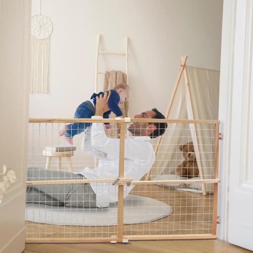 Toddleroo by North States 50-in x 31-in Pressure Mounted Natural Wood Safety Gate