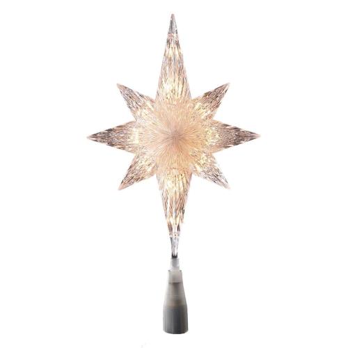 Kurt S. Adler 11-in Star White Clear Christmas Tree Topper