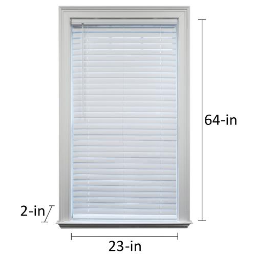 Project Source Premium 2-in Slat Width 27-in x 64-in Cordless White Vinyl Room Darkening Horizontal Blinds