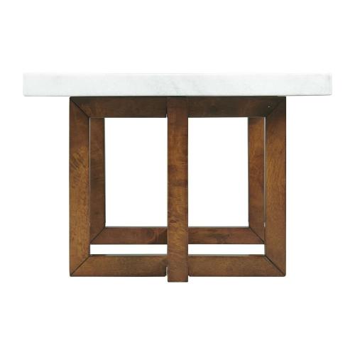 Picket House Furnishings Meyers White Marble Acacia Granite/Marble Modern Coffee Table