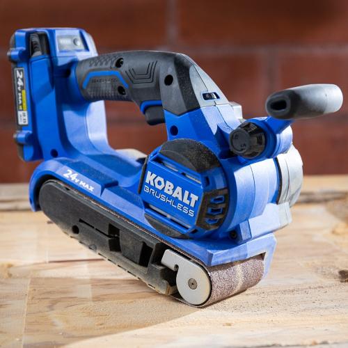 Kobalt 24 Volts Brushless Variable Belt Cordless Sander with Dust Management (Battery Not Included)