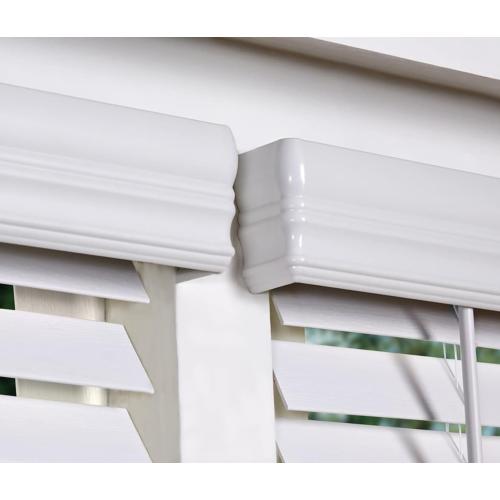 allen   roth Trim at Home 2-in Slat Width 52-in x 64-in Cordless White Faux Wood Room Darkening Horizontal Blinds