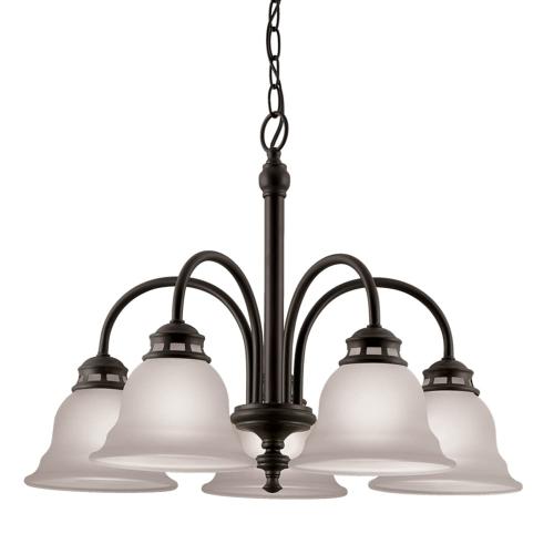 Project Source Fallsbrook 5-Light Oil-Rubbed Bronze Traditional Chandelier (1 glass broken)