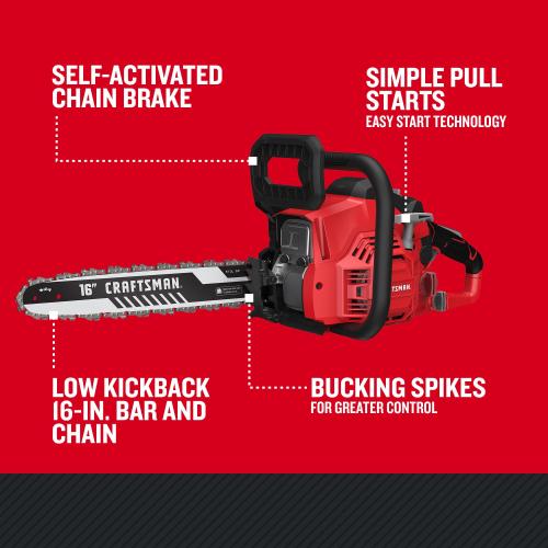 CRAFTSMAN S1600 42-cc 2-cycle 16-in Gas Chainsaw (no test)