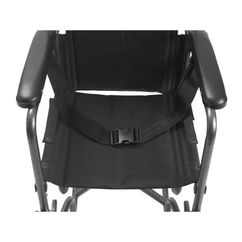 Drive Medical Lightweight Steel Transport Wheelchair, Fixed Full Arms, 17-in Seat
