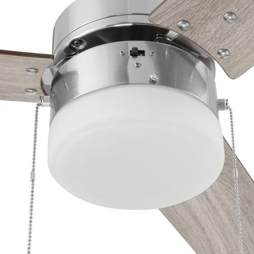Harbor Breeze Vue 44-in Brushed Nickel with Driftwood/Cocoa Blades LED Indoor Ceiling Fan with Light (3-Blade) (Broken)