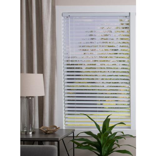 Project Source Premium 2-in Slat Width 27-in x 64-in Cordless White Vinyl Room Darkening Horizontal Blinds