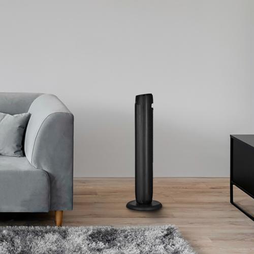 Utilitech 36-in 120 -Volt 3 -Speed Indoor BLACK/MATTE Oscillating Tower Fan with Remote