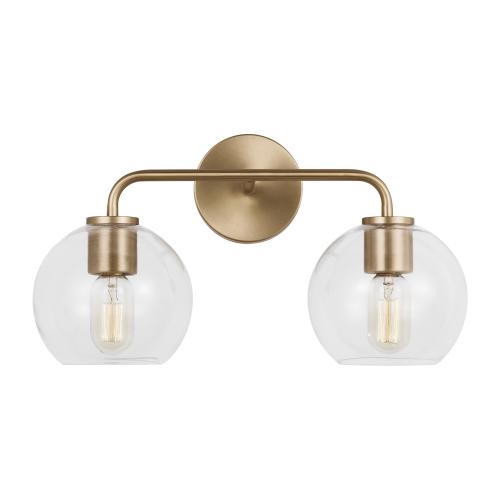 Generation Lighting Orley 17.5-in 2-Light Satin Brass Transitional Vanity Light