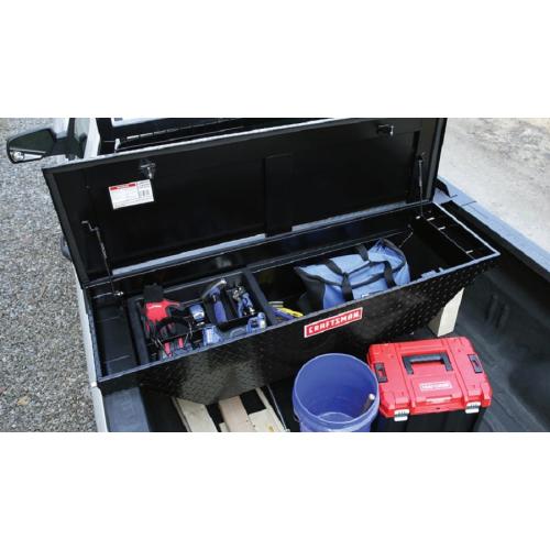CRAFTSMAN 61.5-in x 20-in x 13-in Matte Black Aluminum Crossover Truck Tool Box - with dents, see the pictures.