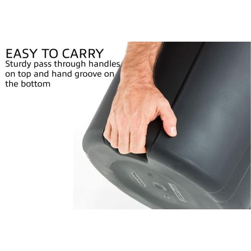 Project Source 32-Gallon Black Plastic Outdoor Detached Lid Trash Can