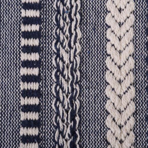 Size medium Color Blue and grey DII Navy Braided Stripe Throw - Woven Cotton Throw Blanket - Machine Washable - Blue - Versatile and Durable - Perfect for Home Decor and Gifting