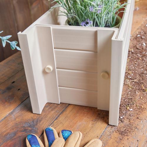 New Age Garden Rectangle 7.3-in W Medium Off-white Mixed/Composite Outdoor Window box with Drainage Holes