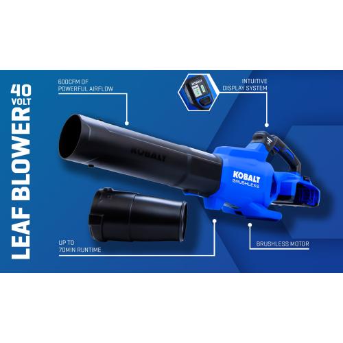 Kobalt 40-volt 600-CFM 130-MPH Battery Handheld Leaf Blower 4 Ah Battery Included Charger Included  (NO TEST)