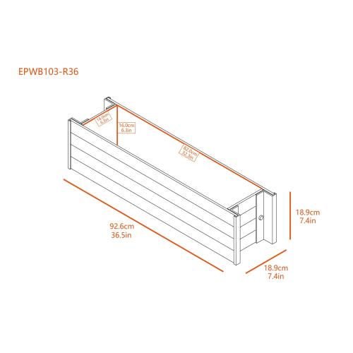 New Age Garden Rectangle 7.3-in W Medium Off-white Mixed/Composite Outdoor Window box with Drainage Holes