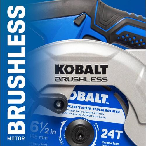 Kobalt Next-Gen 24-volt 6-1/2-in Brushless Cordless Circular Saw (Bare Tool)