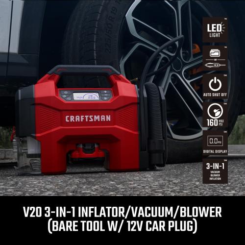 CRAFTSMAN 3-in-1 V20 Tool-Only 20-volt Air Inflator (Power Source: Battery)